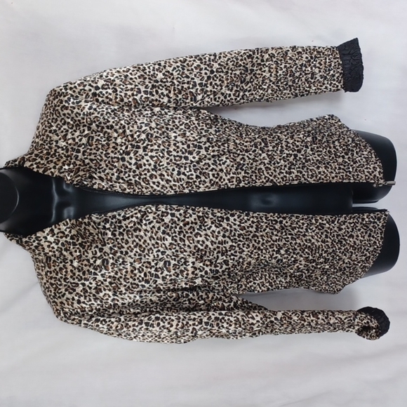 Crinkle Jacket Shirt Animal cheetah Print UBU - Picture 1 of 8